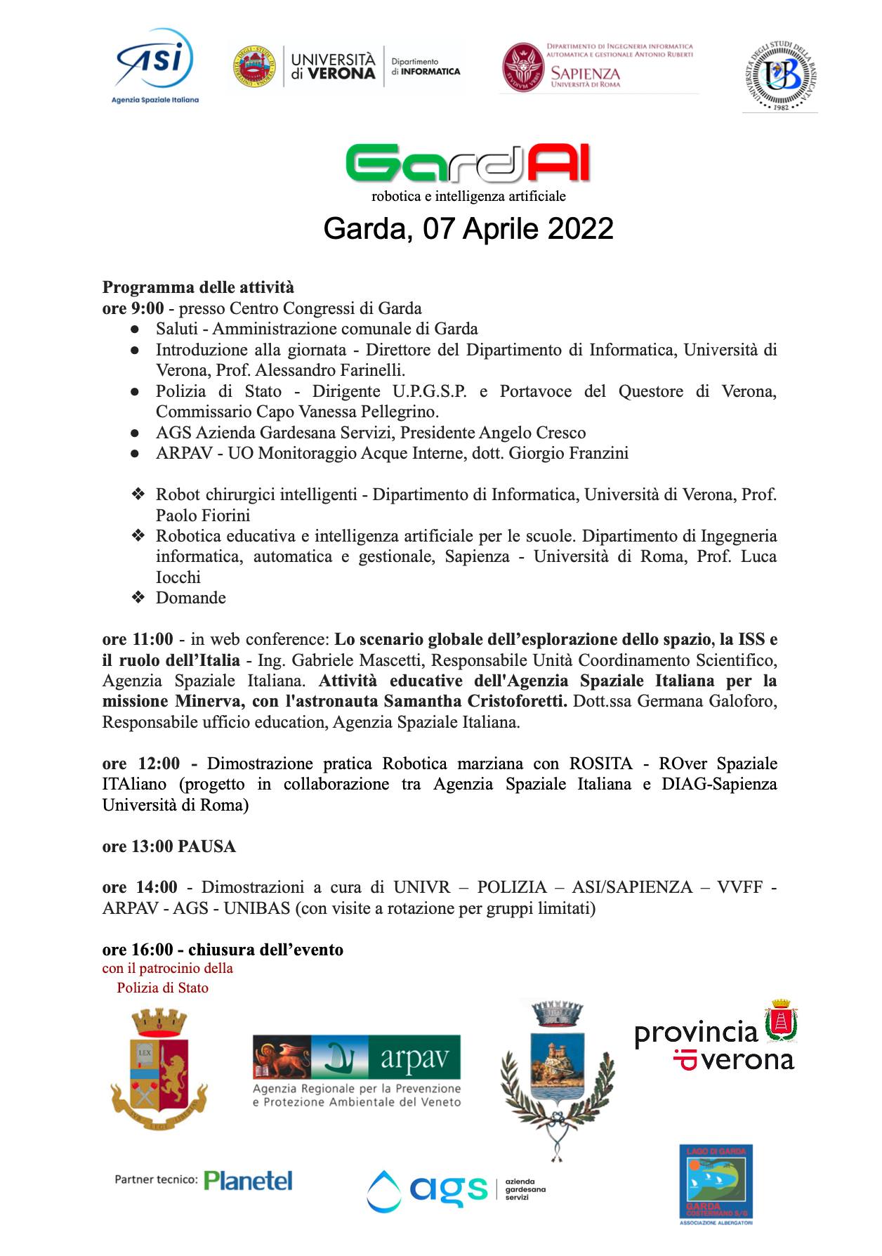 GARDAI - GARDA ARTIFICIAL INTELLIGENCE - giovedì 7 aprile 2022